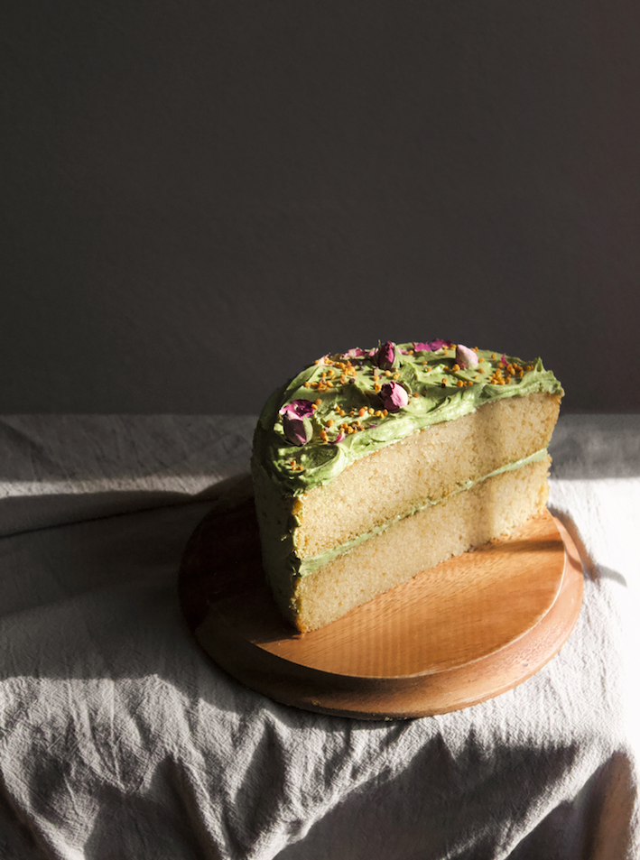 matcha rose cake